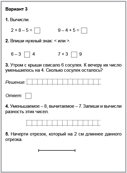 Образец контрольный по кд ii класс